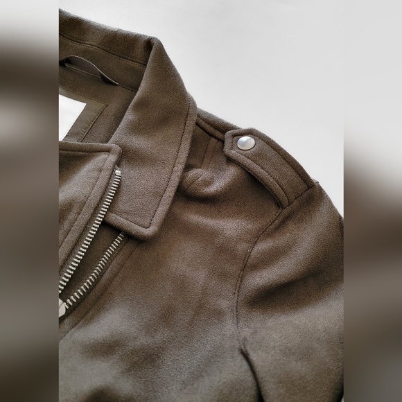 Lauren Conrad Green Suede Moto Jacket Women's Size Medium - Picture 4 of 10